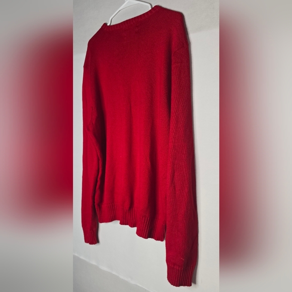 Polo Ralph Lauren Knit Sweater Red 100% Cotton Crewneck - Men’s Size XL - Picture 4 of 7